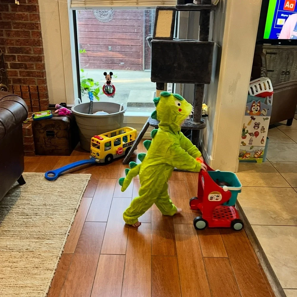 Green Dinosaur Kids Costume - Picture 7 of 8